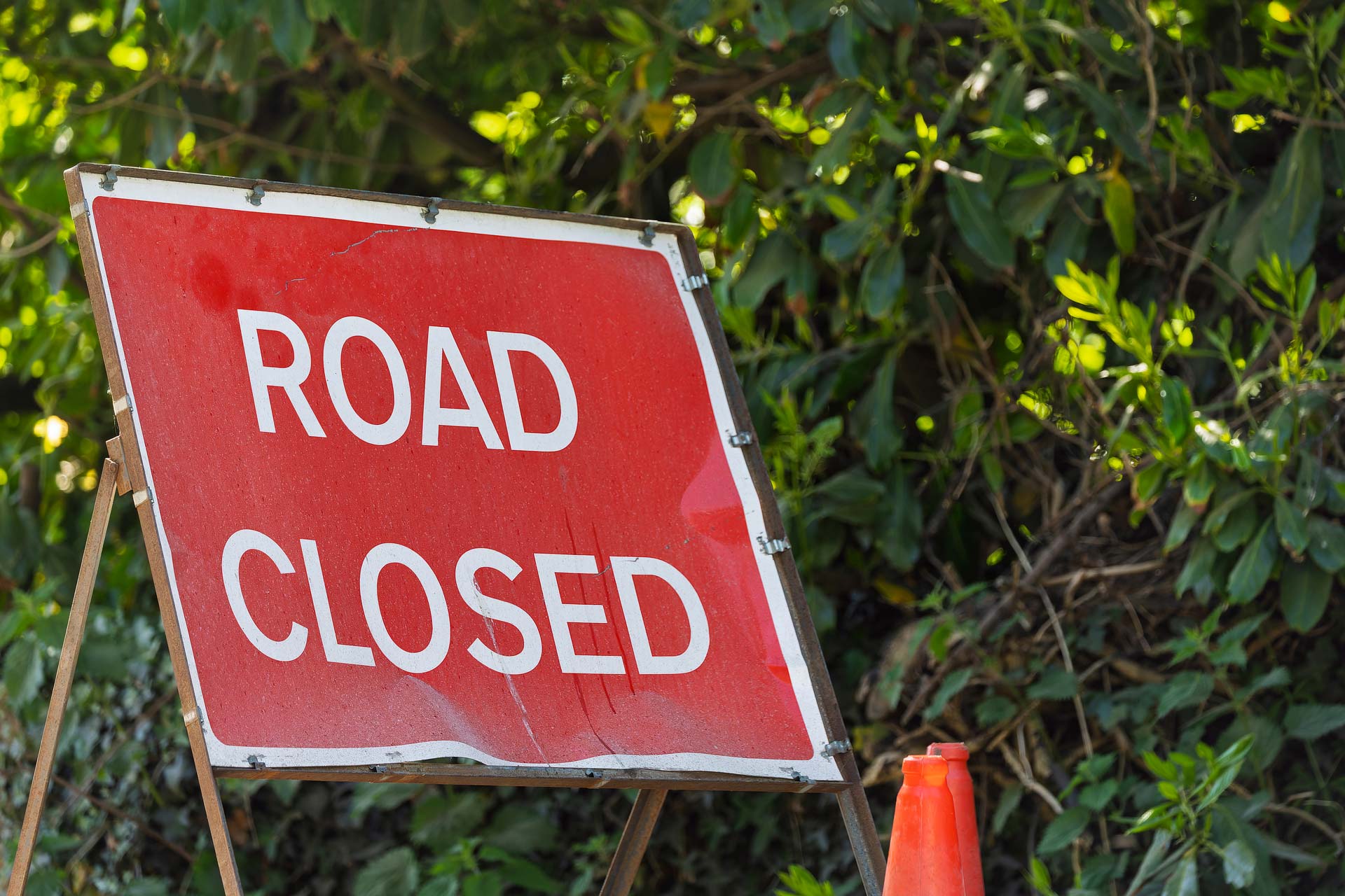 road closed sign